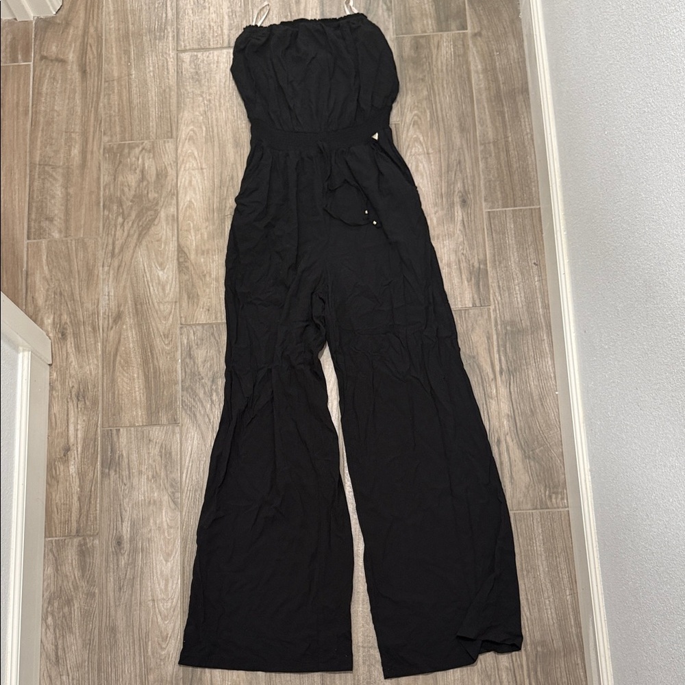 Guess Black Strapless Jumpsuit